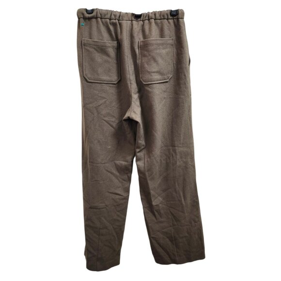 Moia wool blend pants womens brown drawstring elastic waist pockets Korean style - Picture 4 of 10